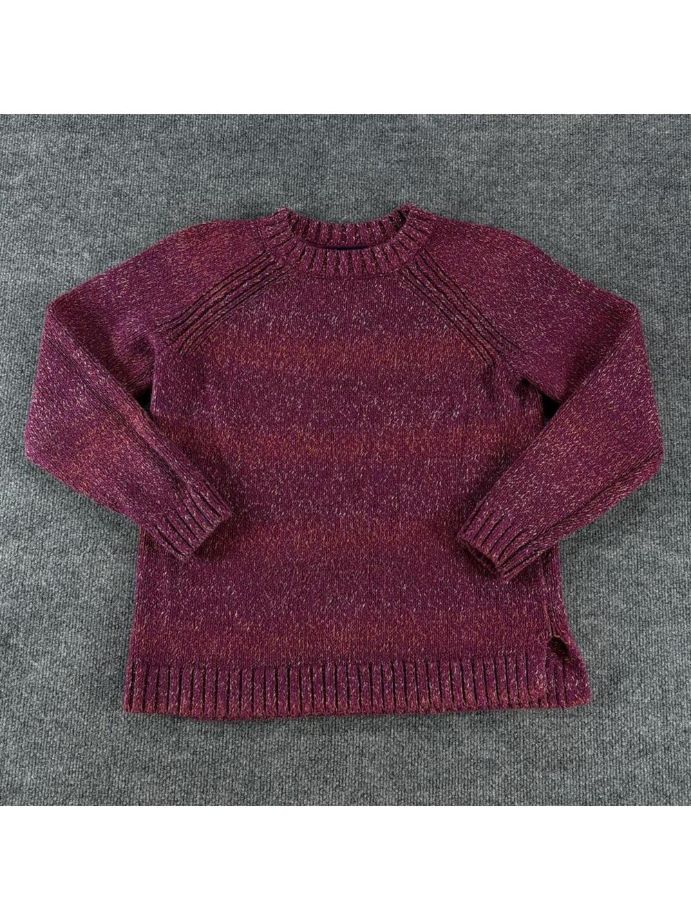 Lands' End Women's Fuchsia Knit Sweater Small - Cozy, Fall, Maximalism, Chunky